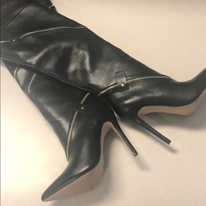 THIGH HIGH STILETTO BOOTS (NEVER WORN)